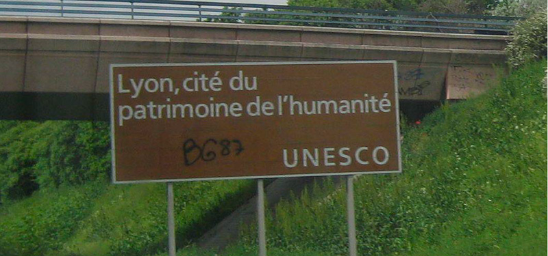 Panneau Lyon Patrimoine mondial Unesco